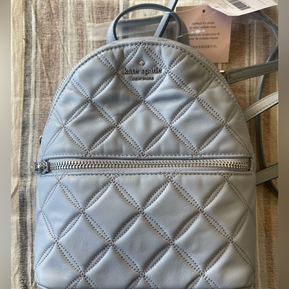 Kate Spade Quilted Gray Backpack Natalia